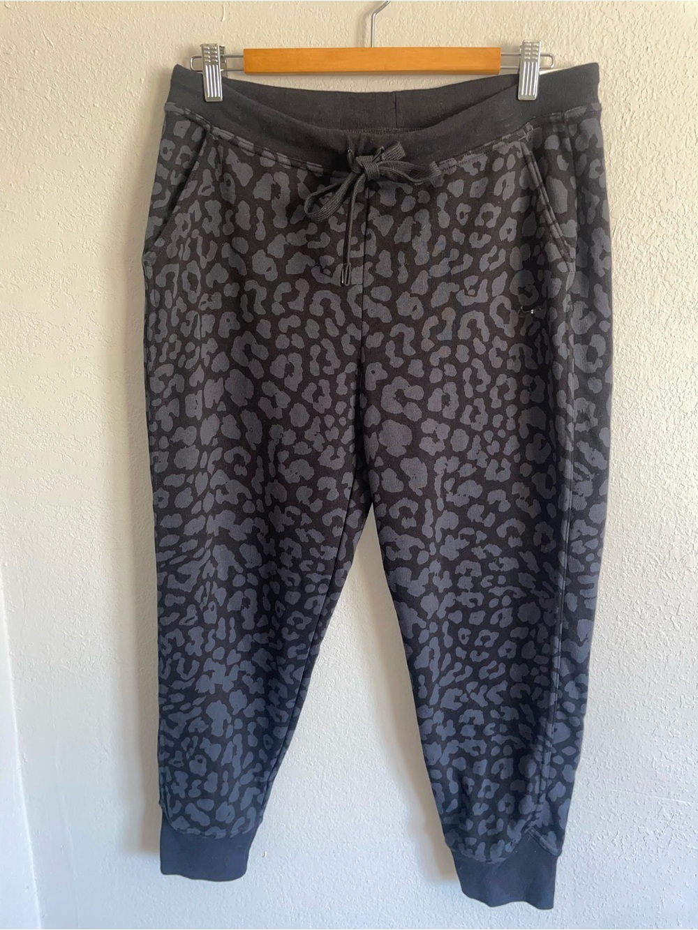 Nike Black and Gray Leopard Print Joggers